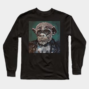 punk rock chimpanzee Long Sleeve T-Shirt